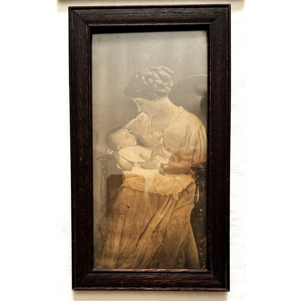 Vtg/Antique Gallery Wall Framed Print & Poem Lot of 6 As-Is TLC Motherhood 1920s - Picture 7 of 16